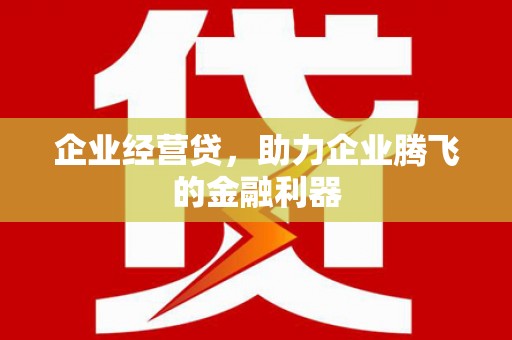 黄梅企业经营贷，助力企业腾飞的金融利器