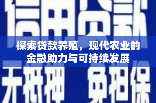 黄梅探索贷款养殖，现代农业的金融助力与可持续发展