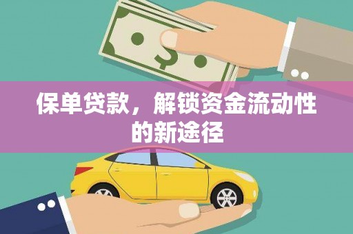 黄梅保单贷款，解锁资金流动性的新途径