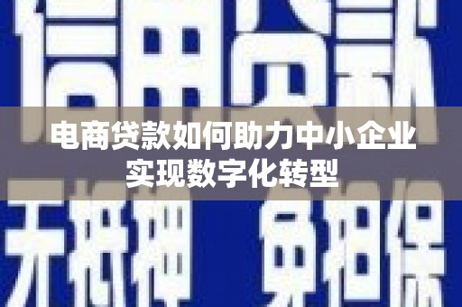 黄梅电商贷款如何助力中小企业实现数字化转型