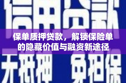 黄梅保单质押贷款，解锁保险单的隐藏价值与融资新途径