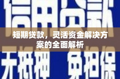 黄梅短期贷款，灵活资金解决方案的全面解析