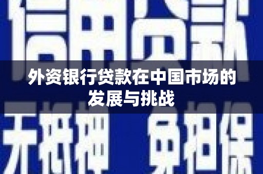 黄梅外资银行贷款在中国市场的发展与挑战