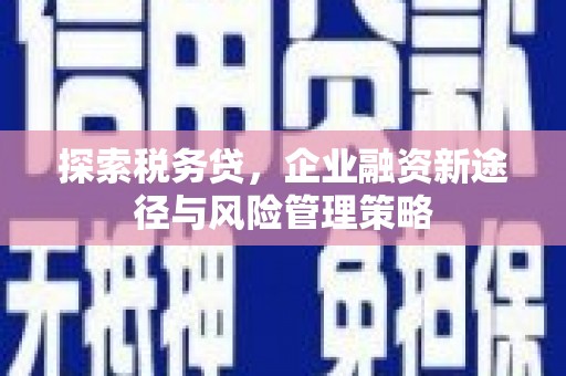 黄梅探索税务贷，企业融资新途径与风险管理策略