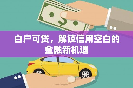 黄梅白户可贷，解锁信用空白的金融新机遇