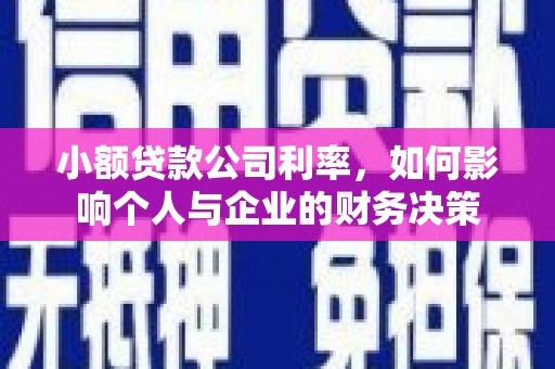黄梅小额贷款公司利率，如何影响个人与企业的财务决策
