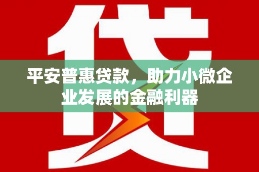 黄梅平安普惠贷款，助力小微企业发展的金融利器