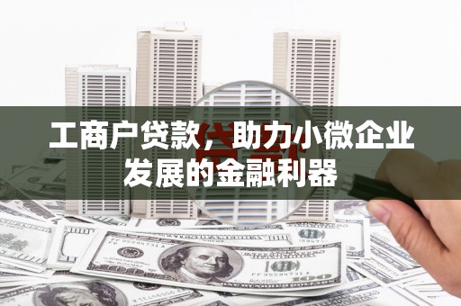 黄梅工商户贷款，助力小微企业发展的金融利器