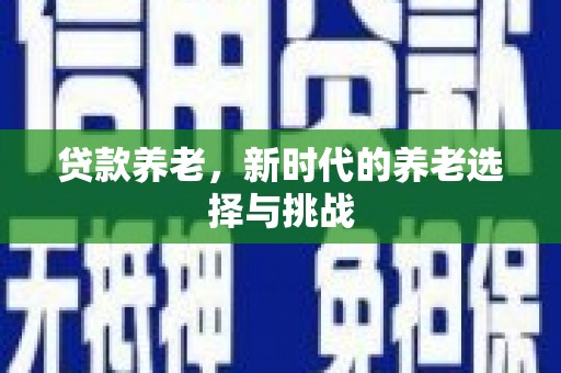 黄梅贷款养老，新时代的养老选择与挑战