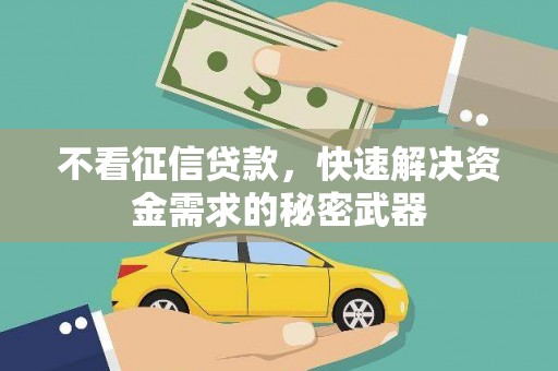 黄梅不看征信贷款，快速解决资金需求的秘密武器