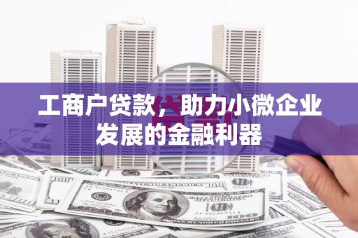 黄梅工商户贷款，助力小微企业发展的金融利器