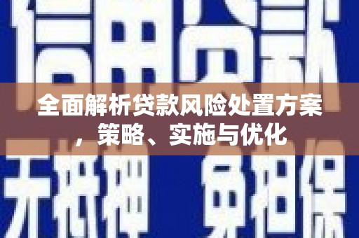 黄梅全面解析贷款风险处置方案，策略、实施与优化