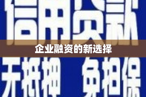 黄梅企业融资的新选择