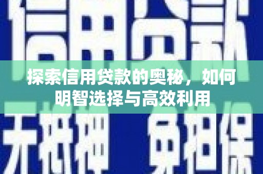 黄梅探索信用贷款的奥秘，如何明智选择与高效利用