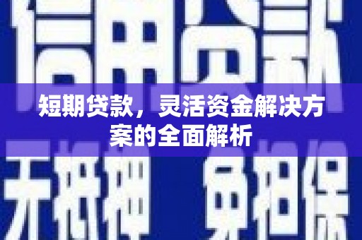 黄梅短期贷款，灵活资金解决方案的全面解析