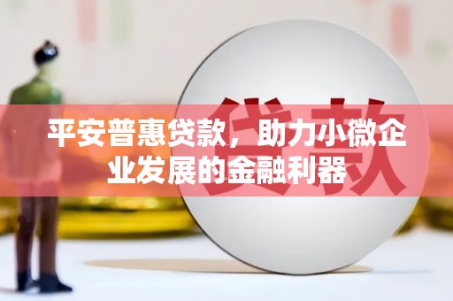 黄梅平安普惠贷款，助力小微企业发展的金融利器