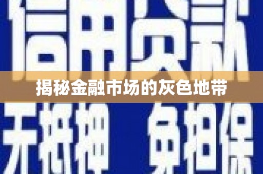 黄梅揭秘金融市场的灰色地带